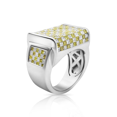 Diamond Pressure Set Ring in 14k White Gold 5.17 Ctw